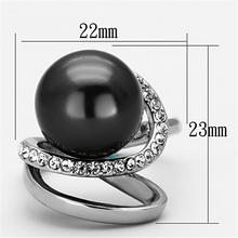 TK1218 - Stainless Steel Ring High polished (no plating) Women Synthetic Gray