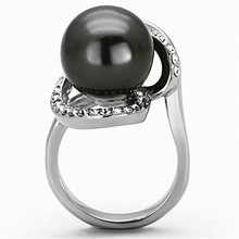TK1218 - Stainless Steel Ring High polished (no plating) Women Synthetic Gray