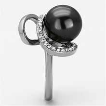 TK1218 - Stainless Steel Ring High polished (no plating) Women Synthetic Gray