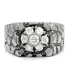 TK121 - Stainless Steel Ring High polished (no plating) Men AAA Grade CZ Clear
