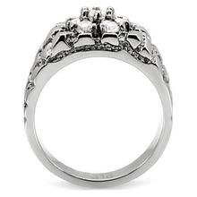 TK121 - Stainless Steel Ring High polished (no plating) Men AAA Grade CZ Clear