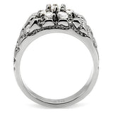TK121 - Stainless Steel Ring High polished (no plating) Men AAA Grade CZ Clear