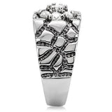 TK121 - Stainless Steel Ring High polished (no plating) Men AAA Grade CZ Clear