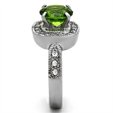 TK1227 - Stainless Steel Ring High polished (no plating) Women Synthetic Peridot