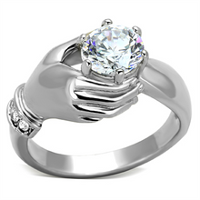 TK1230 - Stainless Steel Ring High polished (no plating) Women AAA Grade CZ Clear