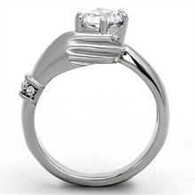 TK1230 - Stainless Steel Ring High polished (no plating) Women AAA Grade CZ Clear