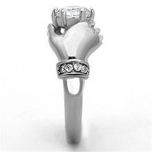 TK1230 - Stainless Steel Ring High polished (no plating) Women AAA Grade CZ Clear