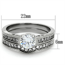 TK1231 - Stainless Steel Ring High polished (no plating) Women AAA Grade CZ Clear