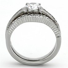 TK1231 - Stainless Steel Ring High polished (no plating) Women AAA Grade CZ Clear
