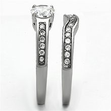 TK1231 - Stainless Steel Ring High polished (no plating) Women AAA Grade CZ Clear