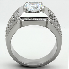 TK1233 - Stainless Steel Ring High polished (no plating) Women AAA Grade CZ Clear