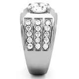 TK1233 - Stainless Steel Ring High polished (no plating) Women AAA Grade CZ Clear