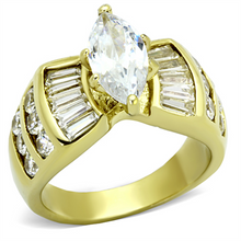 TK1235 - Stainless Steel Ring IP Gold(Ion Plating) Women AAA Grade CZ Clear