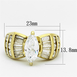 TK1235 - Stainless Steel Ring IP Gold(Ion Plating) Women AAA Grade CZ Clear
