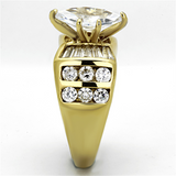 TK1235 - Stainless Steel Ring IP Gold(Ion Plating) Women AAA Grade CZ Clear