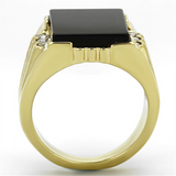 TK1236 - Stainless Steel Ring IP Gold(Ion Plating) Men Synthetic Jet