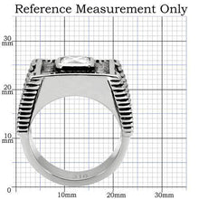 TK123 - Stainless Steel Ring High polished (no plating) Men AAA Grade CZ Clear