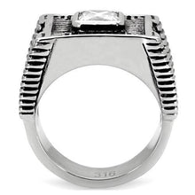 TK123 - Stainless Steel Ring High polished (no plating) Men AAA Grade CZ Clear