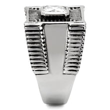 TK123 - Stainless Steel Ring High polished (no plating) Men AAA Grade CZ Clear