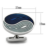TK1240 - Stainless Steel Cufflink High polished (no plating) Men Epoxy Multi Color