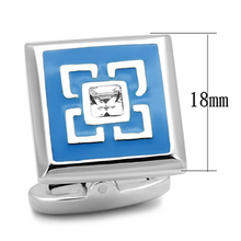 TK1244 - Stainless Steel Cufflink High polished (no plating) Men Top Grade Crystal Clear
