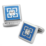 TK1244 - Stainless Steel Cufflink High polished (no plating) Men Top Grade Crystal Clear