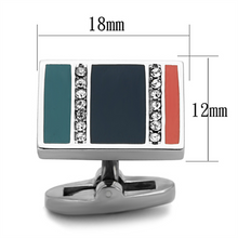 TK1245 - Stainless Steel Cufflink High polished (no plating) Men Top Grade Crystal Clear