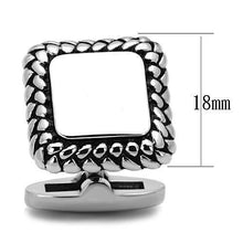 TK1246 - Stainless Steel Cufflink High polished (no plating) Men Epoxy Jet