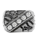TK124 - Stainless Steel Ring High polished (no plating) Men AAA Grade CZ Clear