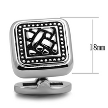 TK1256 - Stainless Steel Cufflink High polished (no plating) Men Epoxy Jet