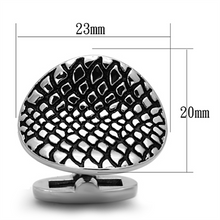 TK1258 - Stainless Steel Cufflink High polished (no plating) Men Epoxy Jet