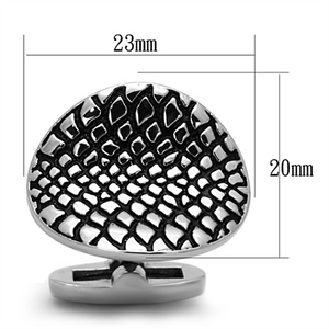 TK1258 - Stainless Steel Cufflink High polished (no plating) Men Epoxy Jet