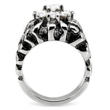 TK125 - Stainless Steel Ring High polished (no plating) Men AAA Grade CZ Clear