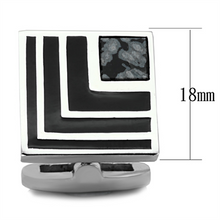 TK1269 - Stainless Steel Cufflink High polished (no plating) Men Synthetic Jet