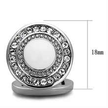 TK1273 - Stainless Steel Cufflink High polished (no plating) Men Top Grade Crystal Clear