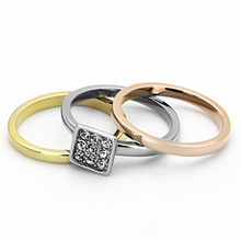 TK1277 - Stainless Steel Ring Three Tone IP?IP Gold & IP Rose Gold & High Polished) Women Top Grade Crystal Clear
