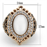 TK1286 - Stainless Steel Ring IP Rose Gold(Ion Plating) Women Synthetic White