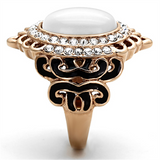 TK1286 - Stainless Steel Ring IP Rose Gold(Ion Plating) Women Synthetic White