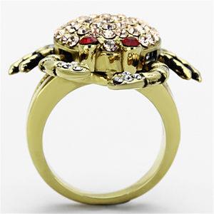 TK1290 - Stainless Steel Ring IP Gold(Ion Plating) Women Top Grade Crystal Multi Color