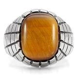 TK129 - Stainless Steel Ring High polished (no plating) Men Synthetic Topaz