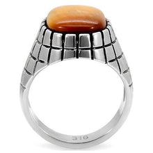 TK129 - Stainless Steel Ring High polished (no plating) Men Synthetic Topaz