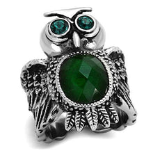 TK1312 - Stainless Steel Ring High polished (no plating) Women Synthetic Emerald