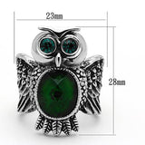 TK1312 - Stainless Steel Ring High polished (no plating) Women Synthetic Emerald
