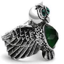TK1312 - Stainless Steel Ring High polished (no plating) Women Synthetic Emerald