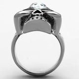 TK1313 - Stainless Steel Ring High polished (no plating) Women Top Grade Crystal Clear