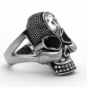 TK1313 - Stainless Steel Ring High polished (no plating) Women Top Grade Crystal Clear