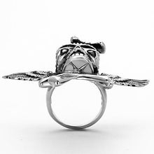 TK1314 - Stainless Steel Ring High polished (no plating) Women Epoxy Jet