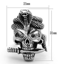 TK1316 - Stainless Steel Ring High polished (no plating) Men Epoxy Jet