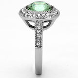 TK1317 - Stainless Steel Ring High polished (no plating) Women Top Grade Crystal Emerald