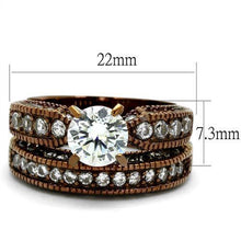 TK1318LC - Stainless Steel Ring IP Coffee light Women AAA Grade CZ Clear